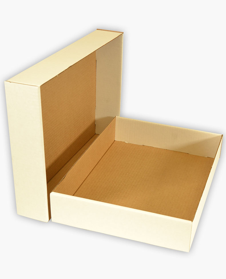 Caja de carton con color blanco.